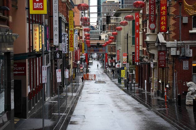 VIC COVID19 LOCKDOWN, An empty street scene is seen in Melbourne, Saturday, July 17, 2021. Victoria is in day two of its latest COVID-19 lockdown as health authorities race to keep up with fleeting transmission of the virus. ( NO ARCHIVING, EDITORIAL USE ONLY, NO USE IN BOOKS WITHOUT CONSENT MELBOURNE VIC AUSTRALIA  Copyright: xJAMESxROSSx 20210717001557883834