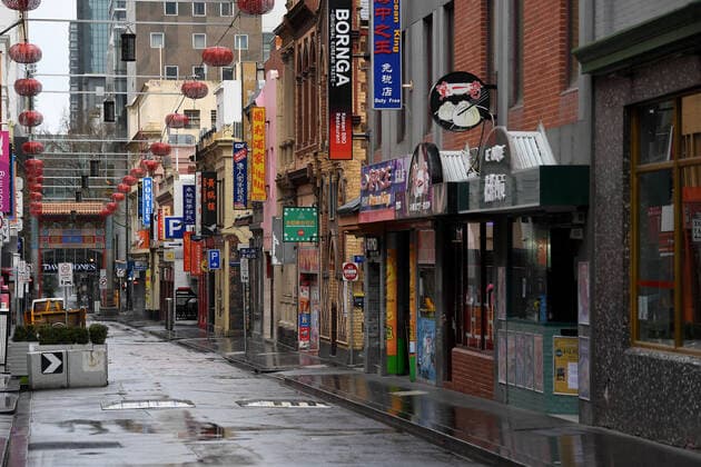 VIC COVID19 LOCKDOWN, An empty street scene is seen in Melbourne, Saturday, July 17, 2021. Victoria is in day two of its latest COVID-19 lockdown as health authorities race to keep up with fleeting transmission of the virus. ( NO ARCHIVING, EDITORIAL USE ONLY, NO USE IN BOOKS WITHOUT CONSENT MELBOURNE VIC AUSTRALIA  Copyright: xJAMESxROSSx 20210717001557884424