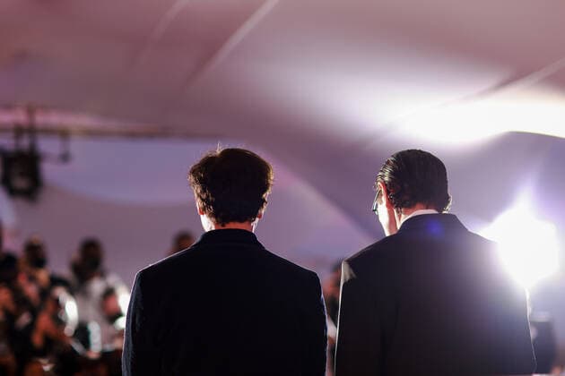 74eme Festival International du Film de cannes. Photoall des Palmes. 74th Cannes Film Festival. Photocall of the awards winners. 270387 2021-07-17 Cannes France Mael, Ron ( The Sparks ); Mael, Russell ( The Sparks )  Copyright: xTerencexBaelenx STAR_270387_036