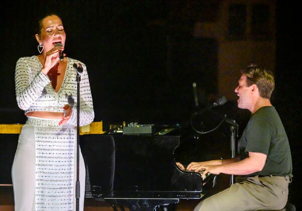 Copenhagen Jazz Festival 2021 The Danish singer Coco O on stage in the DR Concert Hall on Saturday 17 July 2021 in a duo concert with pianist and producer August Rosenbaum, one of the co-creators of her critically acclaimed new album It s a Process, Copenhagen  Copyright: TorbenxChristensen TorbenxChristensenx COP106 spdk20210718-004747-L