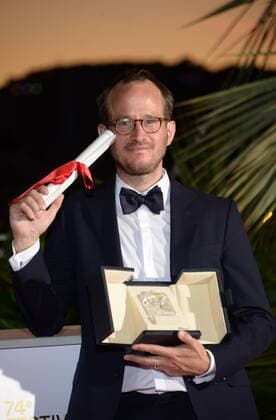 July 17, 2021, CANNES, France: CANNES, FRANCE - JULY 17: Juho Kuosmanen poses with the Grand Prix Ex-Aequo for Hytti nro 6 during the 74th annual Cannes Film Festival on July 17, 2021 in Cannes, France CANNES France - ZUMAi09_ 20210717_zaf_i09_036 Copyright: xFrederickxInjimbertx