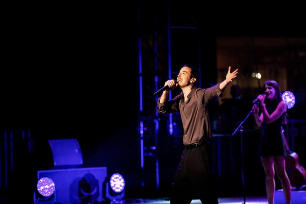 Rome 17 07 2021 Almost a year after his last Roman concerts, Saturday 17 July 2021, Diodato is back on the stage of the Cavea Auditorium Parco della Musica in Rome In the photo Diodato  Copyright: xBarbaraxAmendolax xIPAx xBarbaraxAmendolax