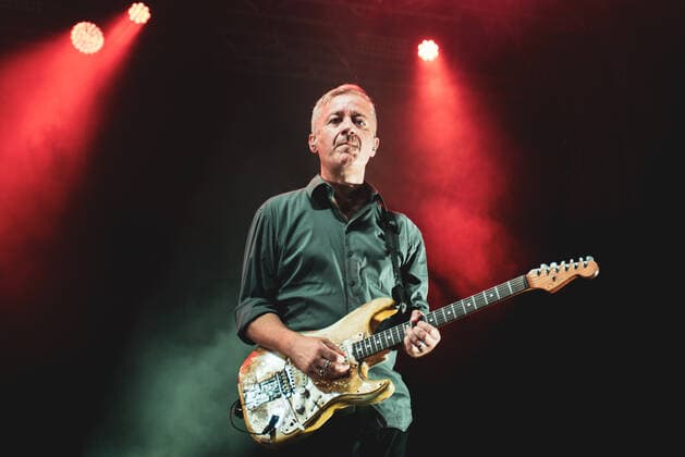 Subsonica Konzert beim Flowers Festival in Collegno Italy: Subsonica 2021 FLOWERS FESTIVAL, COLLEGNO, ITALY JULY 17TH: Massimiliano Max Casacci, guitarist of the Italian rock pop band Subsonica, performing live on stage for the band s first summer 2021 tour concert. FOR EDITORIAL USE ONLY - Alessandro Bosio Collegno Torino Italy Copyright: AlessandroxBosio