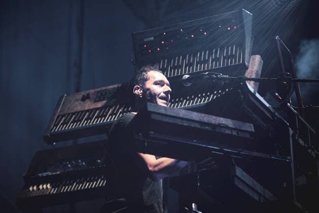 Subsonica Konzert beim Flowers Festival in Collegno Italy: Subsonica 2021 FLOWERS FESTIVAL, COLLEGNO, ITALY JULY 17TH: Davide Boosta Dileo, keyboard synth player of the Italian rock pop band Subsonica, performing live on stage for the band s first summer 2021 tour concert. FOR EDITORIAL USE ONLY - Alessandro Bosio Collegno Torino Italy Copyright: AlessandroxBosio