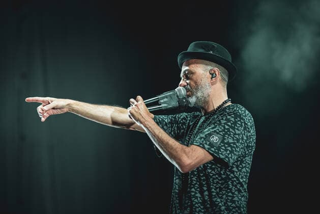 Subsonica Konzert beim Flowers Festival in Collegno Italy: Subsonica 2021 FLOWERS FESTIVAL, COLLEGNO, ITALY JULY 17TH: Samuel Romano, singer of the Italian rock pop band Subsonica, performing live on stage for the band s first summer 2021 tour concert. FOR EDITORIAL USE ONLY - Alessandro Bosio Collegno Torino Italy Copyright: AlessandroxBosio