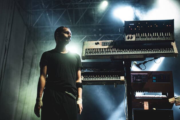 Subsonica Konzert beim Flowers Festival in Collegno Italy: Subsonica 2021 FLOWERS FESTIVAL, COLLEGNO, ITALY JULY 17TH: Davide Boosta Dileo, keyboard synth player of the Italian rock pop band Subsonica, performing live on stage for the band s first summer 2021 tour concert. FOR EDITORIAL USE ONLY - Alessandro Bosio Collegno Torino Italy Copyright: AlessandroxBosio