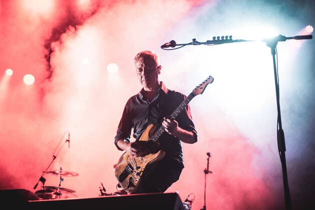 Subsonica Konzert beim Flowers Festival in Collegno Italy: Subsonica 2021 FLOWERS FESTIVAL, COLLEGNO, ITALY JULY 17TH: Massimiliano Max Casacci, guitarist of the Italian rock pop band Subsonica, performing live on stage for the band s first summer 2021 tour concert. FOR EDITORIAL USE ONLY - Alessandro Bosio Collegno Torino Italy Copyright: AlessandroxBosio