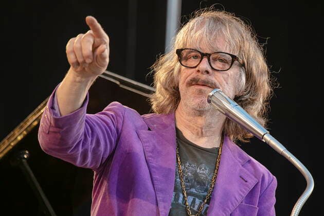 Comedian and multi-instrumentalist Helge Schneider 65 during his performance with the programme Let s Lach at the Filmnächte am Elbufer in Dresden