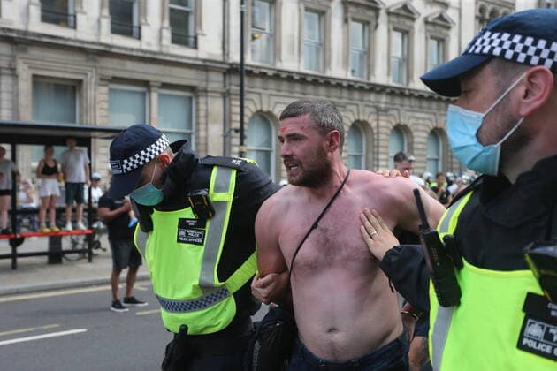 . 19 07 2021. London, United Kingdom. Anti Lockdown Protest. Covid deniers and other conspiracy theorists groups stage protest, Westminster.  xMartynxWheatleyx xi-Imagesx IIM-22428-0034