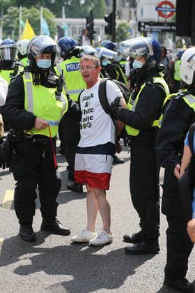. 19 07 2021. London, United Kingdom. Anti Lockdown Protest. Covid deniers and other conspiracy theorists groups stage protest, Westminster.  xMartynxWheatleyx xi-Imagesx IIM-22428-0036