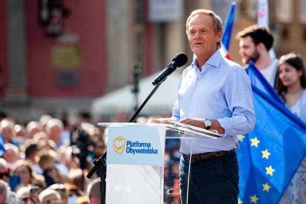 19.07.2021 GDANSK DONALD TUSK RETURNS TO POLITICAL STAGE WITH A SPEECH IN GDANSK N Z DONALD TUSK FOT MATEUSZ SLODKOWSKI FOTONEWS NEWSPIX.PL --- Newspix.pl  20210719FNMS011