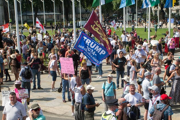 News Bilder des Tages 19 07 2021. London, United Kingdom. Anti Vax Protest. Parliament Square.  Copyright: xMartynxWheatleyx xParsonsxMediax PAR-7430-0028