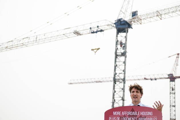 July 19, 2021, Brampton, on, Canada: Prime Minister Justin Trudeau makes remarks at a press conference at a construction site, in Brampton, Ont., on Monday, July, 19, 2021. Brampton Canada - ZUMAc35_ 20210719_zaf_c35_015 Copyright: xChristopherxKatsarovx