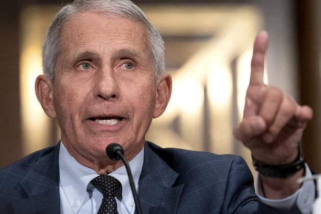 Dr. Anthony Fauci, director of the National Institute of Allergy and Infectious Diseases, speaks during a Senate Health, Education, Labor, and Pensions Committee at the Dirksen Senate Office Building in Washington on Tuesday, July 20, 2021. The health experts are to testify about the latest in the fight against the coronavirus. Pool  WAXP2021072010 StefanixReynolds