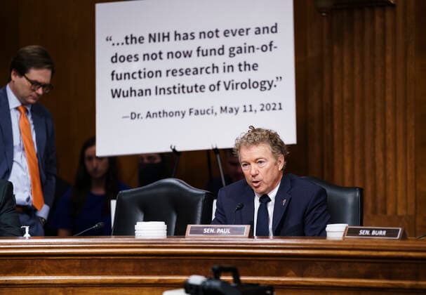 July 20, 2021, Washington, District of Columbia, USA: United States Senator Rand Paul (Republican of Kentucky), questions top infectious disease expert Dr. Anthony Fauci during a Senate Health, Education, Labor, and Pensions Committee hearing onon COVID-19, on Capitol Hill in Washington. Cases of COVID-19 have tripled over the past three weeks, and hospitalizations and deaths are rising among unvaccinated people Washington USA - ZUMAs152 20210720_zaa_s152_040 Copyright: xJ.xScottxApplewhitex-xPoolxViaxCx