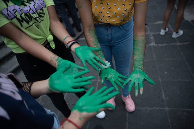 July 20, 2021: Women s groups and feminist collectives celebrate the decriminalization of abortion in the state of Veracruz. The women made paintings in the main church and celebrated with music that abortion is legal in Veracruz - ZUMAqp1_ 20210720_zip_qp1_024 Copyright: xHectorxAdolfoxQuintanarxPerezx