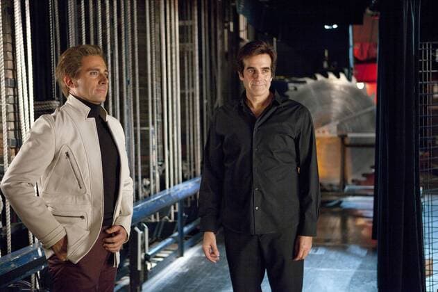 Steve Carell & David Copperfield Characters: Burt Wonderstone, Himself Film: The Incredible Burt Wonderstone (2013) Director: Don Scardino 08 March 2013  Copyright: MaryxEvansxAFxArchivexWarnerxBros. 13065839 EDITORIAL USE ONLY
