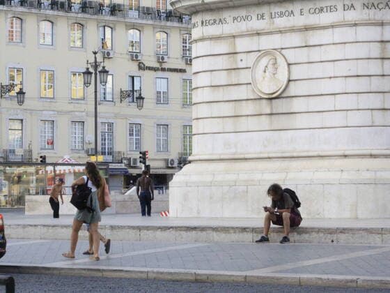July 22, 2021, Lisbon, Portugal: Movement of people in Figueira Square, which is one of the most important in Lisbon, on Thursday (22). Place is very frequented by skateboarders.  Copyright: xEdsonxdexSouzax