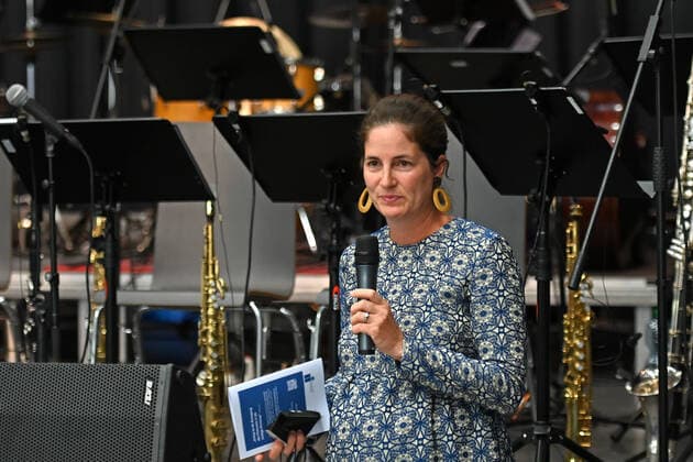 Concert Winterreise of the Christian Muthspiel Orjazztra Vienna, in the context of the Salzkammergut Festwochen Gmunden, at the Kitzmantelfabrik in Vorchdorf, on 22 07 21 The picture shows the commercial director of the Salzkammergut Festwochen Gmunden, Jo
