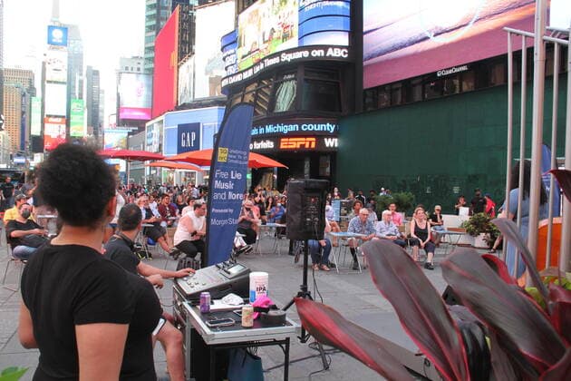 July 22, 2021, New York, USA: Ashley Pezzotti performs during Free Live Music and more as part of celebrating New York in Times Square presented by Morgan Stanley. The performance took place on Broadway W43 right in front of the New York Police Department and ABC TV station and was witnessed by some people who cheered and clapped all along.  Copyright: xNiyixFotex