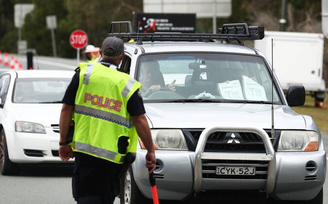 QLD BORDER COVID-19 CLOSURE, Scenes on the Gold Coast Highway at the Queensland and New South Wales border on the Gold Coast, Friday, July 23, 2021. ( NO ARCHIVING, EDITORIAL USE ONLY, NO USE IN BOOKS WITHOUT CONSENT GOLD COAST QLD AUSTRALIA  Copyright: xJASONxO BRIENx 20210723001559311297