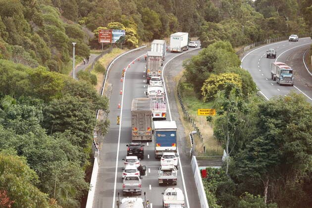 QLD BORDER COVID-19 CLOSURE, Scenes on the Pacific Motorway at the Queensland and New South Wales border on the Gold Coast, Friday, July 23, 2021. ( NO ARCHIVING, EDITORIAL USE ONLY, NO USE IN BOOKS WITHOUT CONSENT GOLD COAST QLD AUSTRALIA  Copyright: xJASONxO BRIENx 20210723001559312605