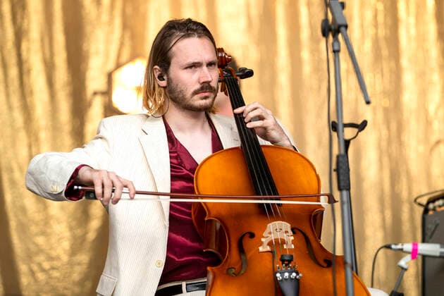 Janos Mijnssen of the Goran KoÄ y Vocalist Orkestar Band accompanies Faber live at the Picnic Concert at the Zoopark Festwiese Erfurt, 22 07 2021 Foto:xM.xKremerx xFuturexImage