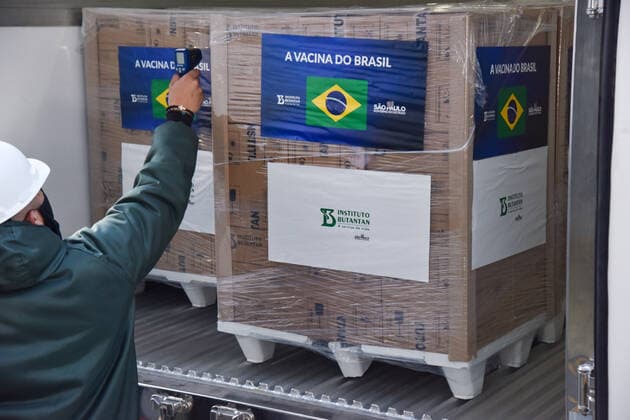 SÃO PAULO, SP - 23.07.2021: SAÍDA DE VACINAS DO INSTITUTO BUTANTAN - Release of new doses of the Coronavac vaccine, from the Butantan Institute, against Covid-19 (Coronavirus) to the PNI (National Immunization Program) of the Ministry of Health. This Friday, (23) at the Butantan Institute. President Jair Bolsonaro, (No Party) says he has ordered an investigation into the price of the Coronavac Vaccine made by Butantan, according to Bolsonaro the factory in China offered $5, while the Butantan Institute charges $10. x2096338x  RobertoxCasimiro