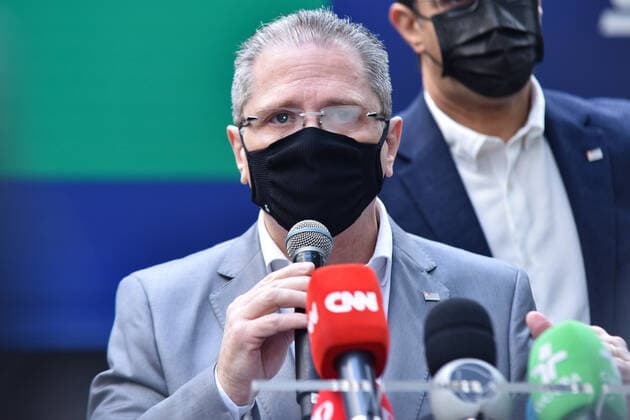 SÃO PAULO, SP - 23.07.2021: SAÍDA DE VACINAS DO INSTITUTO BUTANTAN - Jean Gorinchteyn, Secretary of Health of the State of São Paulo, follows the release of new doses of the Coronavac vaccine, from the Butantan Institute, against Covid-19 (Coronavirus) to the PNI (National Immunization Program) of the Ministry of Health. , (23) at the Butantan Institute. President Jair Bolsonaro, (No Party) says he has ordered an investigation into the price of the Coronavac Vaccine made by Butantan, according to Bolsonaro the factory in China offered $5, while the Butantan Institute charges $10. x2096343x  RobertoxCasimiro