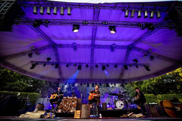 Hamburg, 23 July 2021 Johannes Oerding at a concert on the open-air stage in Hamburgs Stadtpark.