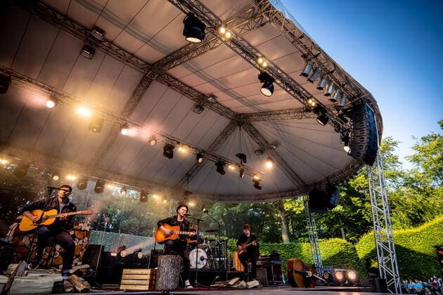 Hamburg, 23 July 2021 Johannes Oerding at a concert on the open-air stage in Hamburgs Stadtpark.