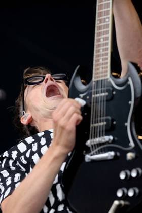 music McFly Concert Tom Fletcher looks up the fretboard during the McFly Music Concert at York Racecourse, York, United Kingdom on 24 July 2021. York York Racecourse Yorkshire United Kingdom Editorial use only , Copyright: xMickxAtkinsx PSI-13164-0038