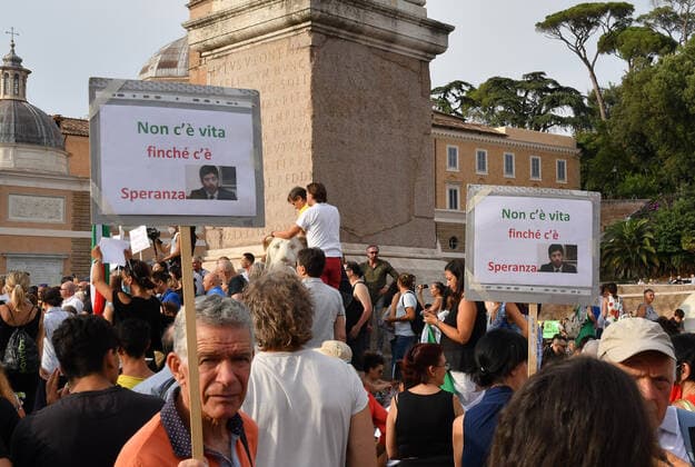 Rome, Protest demonstration throughout Italy against the mandatory vaccination certificate wanted by the government. Pictured:  Copyright: xPieroxTenaglix xIPAx xPieroxTenaglix