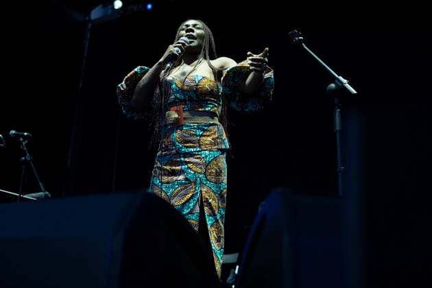 July 24, 2021, Madrid, Spain: Singer Concha Buika performs at the Plaza de la Armeria which was included in the Jazz Palacio Real 2021 program in Madrid. Madrid Spain - ZUMAs197 20210724_zaa_s197_195 Copyright: xAtilanoxGarciax