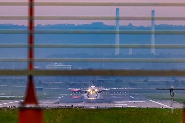 Aircraft landing at Stuttgart airport TC TJR, CORENDON AIRLINES, BOEING 737 800 Germany, Baden Württemberg, Stuttgart, 24 07 2021