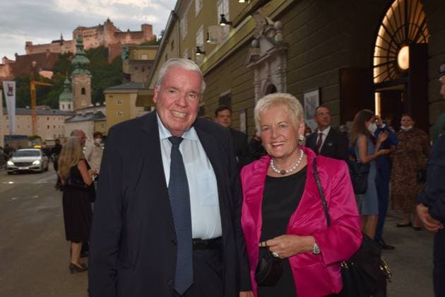 Klaus Michael Kühne, Gattin Christine, Kühne Stiftung, Sponsor, Konzert Wiener Philharmoniker, Salzburger Festspiele, 2021 *** Klaus Michael Kühne, wife Christine, Kühne Foundation, Sponsor, Concert Vienna Philharmonic Orchestra, Salzburg Festival, 2021