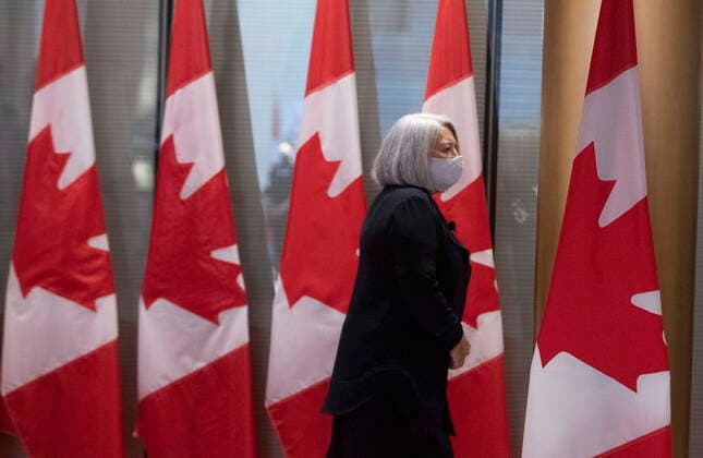 July 25, 2021, Ottawa, on, Canada: Governor General designate Mary Simon arrives at the Senate to be installed as the new Governor General of Canada in Ottawa on Monday, July 26, 2021. Ottawa Canada  - ZUMAc35_ 20210725_zaf_c35_089 Copyright: xFredxChartrandx