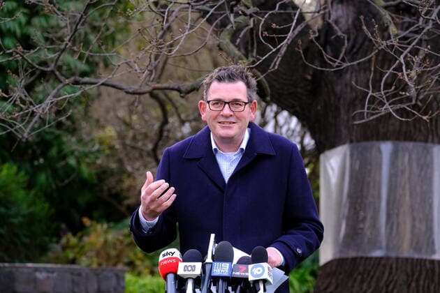 DANIEL ANDREWS COVID19 PRESSER, Victorian Premier Daniel Andrews speaks to the media during a press conference in Melbourne, Tuesday, July 27, 2021. Victoria s statewide lockdown will end after 12 days, with stay-home rules scrapped, students to return to school and businesses to reopen. ( NO ARCHIVING, EDITORIAL USE ONLY, NO USE IN BOOKS WITHOUT CONSENT MELBOURNE VIC AUSTRALIA  Copyright: xLUISxASCUIx 20210727001560766657