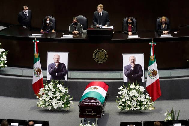 Mourning Tribute to Rene Juarez Cisneros MEXICO CITY, MEXICO - JULY 27: Mexico s deputies, participate during the mourning tribute to the present body of the leader of the Institutional Revolutionary Party of Mexico (PRI), Rene Juarez Cisneros, at Chamber of Deputies of Mexico, The coffin with the remains of the politician Juarez Cisneros were placed on the rostrum to pay homage to him. on July 27, 2021 in Mexico City, Mexico. Copyright: xLuisxBarronx EYEPIXGROUP_LB_27072021_10972