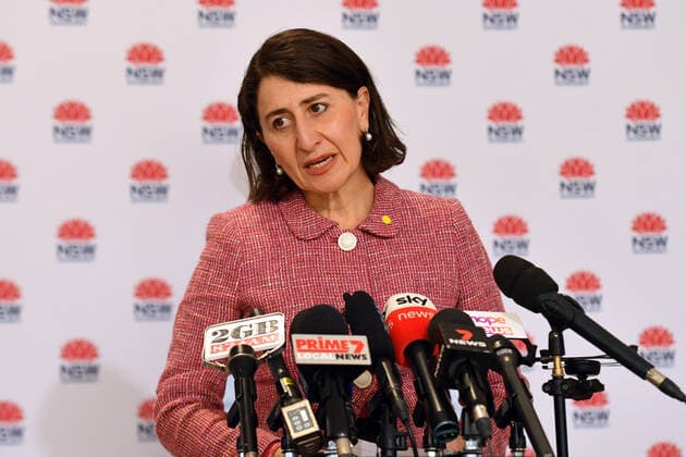 GLADYS BEREJIKLIAN COVID19 PRESSER, NSW Premier Gladys Berejiklian at a press conference to provide a COVID-19 update in Sydney, Thursday, July 29, 2021. NSW recorded 136 new locally acquired cases of COVID-19 in the 24 hours to 8pm last night. ( NO ARCHIVING, EDITORIAL USE ONLY, NO USE IN BOOKS WITHOUT CONSENT SYDNEY NSW AUSTRALIA  Copyright: xMICKxTSIKASx 20210729001561555169