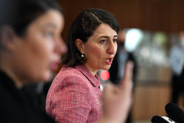 GLADYS BEREJIKLIAN COVID19 PRESSER, NSW Premier Gladys Berejiklian at a press conference to provide a COVID-19 update in Sydney, Thursday, July 29, 2021. NSW recorded 136 new locally acquired cases of COVID-19 in the 24 hours to 8pm last night. ( NO ARCHIVING, EDITORIAL USE ONLY, NO USE IN BOOKS WITHOUT CONSENT SYDNEY NSW AUSTRALIA  Copyright: xMICKxTSIKASx 20210729001561555388