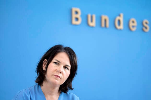 Annalena Baerbock DEU, Deutschland, Germany, Berlin, 26 07 2021 Annalena Baerbock, top candidate and co-leader party chairwoman of the Green party Buendnis 90 Die Gruenen, at a pr