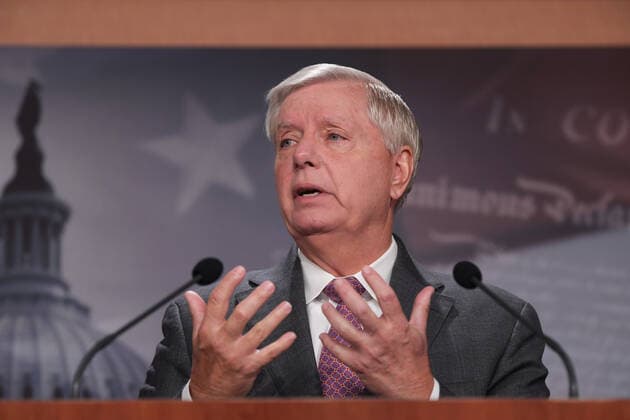 July 30, 2021, Washington, Distric of Columbia, USA: US Senator LINDSEY GRAHAM(R-SC) speaks during a press conference about The US-Mexico Border, today on July 30, 2021 at Senate Estudio Capitol Hill in Washington DC, USA. Washington USA - ZUMAn298 20210730_znp_n298_013 Copyright: xLeninxNollyx