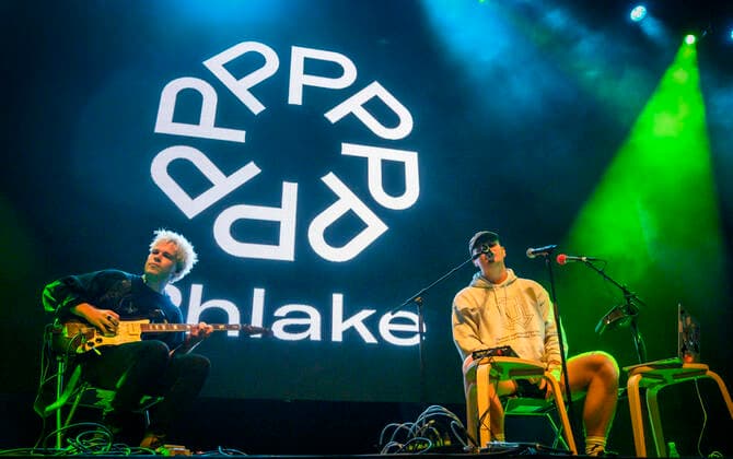 Danish Mads Bo Iversen, Phlake with Lasse Ziegler on guitar plays up to Havefest paa Plaenen in Tivoli on Friday 30 July 2021 Havefest replaces Fredagsrock, which has been canceled due to the Covid 19 Corona crisis,, Copenhagen  Copyright: TorbenxChristensen TorbenxChristensenx COP300 spdk20210731-014614-L