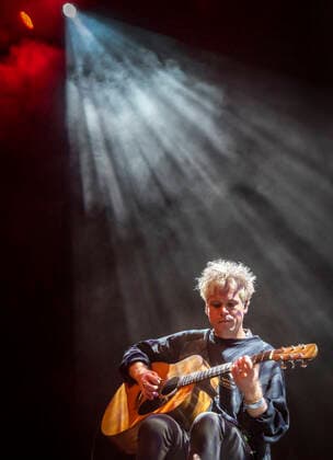 Danish Mads Bo Iversen, Phlake with Lasse Ziegler on guitar plays up to Havefest paa Plaenen in Tivoli on Friday 30 July 2021 Havefest replaces Fredagsrock, which has been canceled due to the Covid 19 Corona crisis,, Copenhagen  Copyright: TorbenxChristensen TorbenxChristensenx COP300 spdk20210731-014631-L