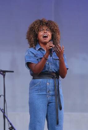 NEW YORK, NY- JULY 30: Adrienne Warren performs during Carnegie Hall Citywide: Adrienne Warren and Friends, held in Bryant Park, on July 30, 2021, in New York City. Copyright: xJosephxMarzullox
