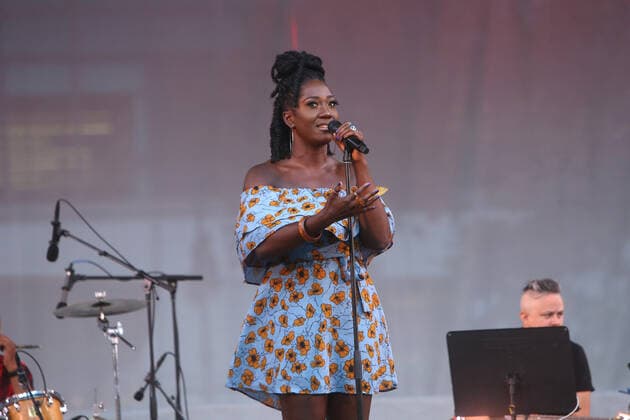 NEW YORK, NY- JULY 30: Amber Iman performs during Carnegie Hall Citywide: Adrienne Warren and Friends, held in Bryant Park, on July 30, 2021, in New York City. Copyright: xJosephxMarzullox