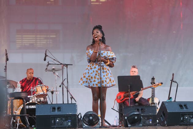 NEW YORK, NY- JULY 30: Amber Iman performs during Carnegie Hall Citywide: Adrienne Warren and Friends, held in Bryant Park, on July 30, 2021, in New York City. Copyright: xJosephxMarzullox