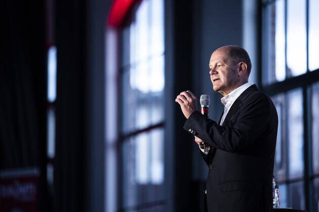 Olaf Scholz, candidate for chancellor of the SPD, photographed during a future talk in Wismar, 02 08 2021 Wismar Germany Copyright: xFlorianxGaertner photothek.dex