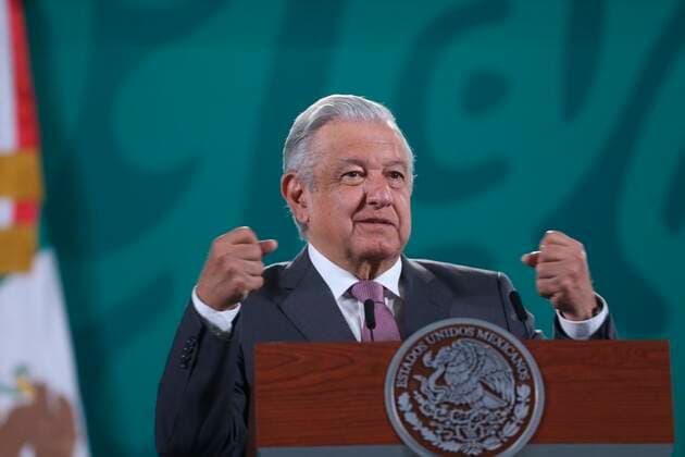 Mexican President Andres Manuel Lopez Obrador speaks during his daily press conference at the Palacio Nacional in Mexico City, Mexico, 03 August 2021. Mexican President Andres Manuel Lopez Obrador press conference !ACHTUNG: NUR REDAKTIONELLE NUTZUNG!  Copyright: xSashenkaxGutierezx MEX8238 20210803-aae9f10fc5d628bc50bc4c9d011626c03fd65612